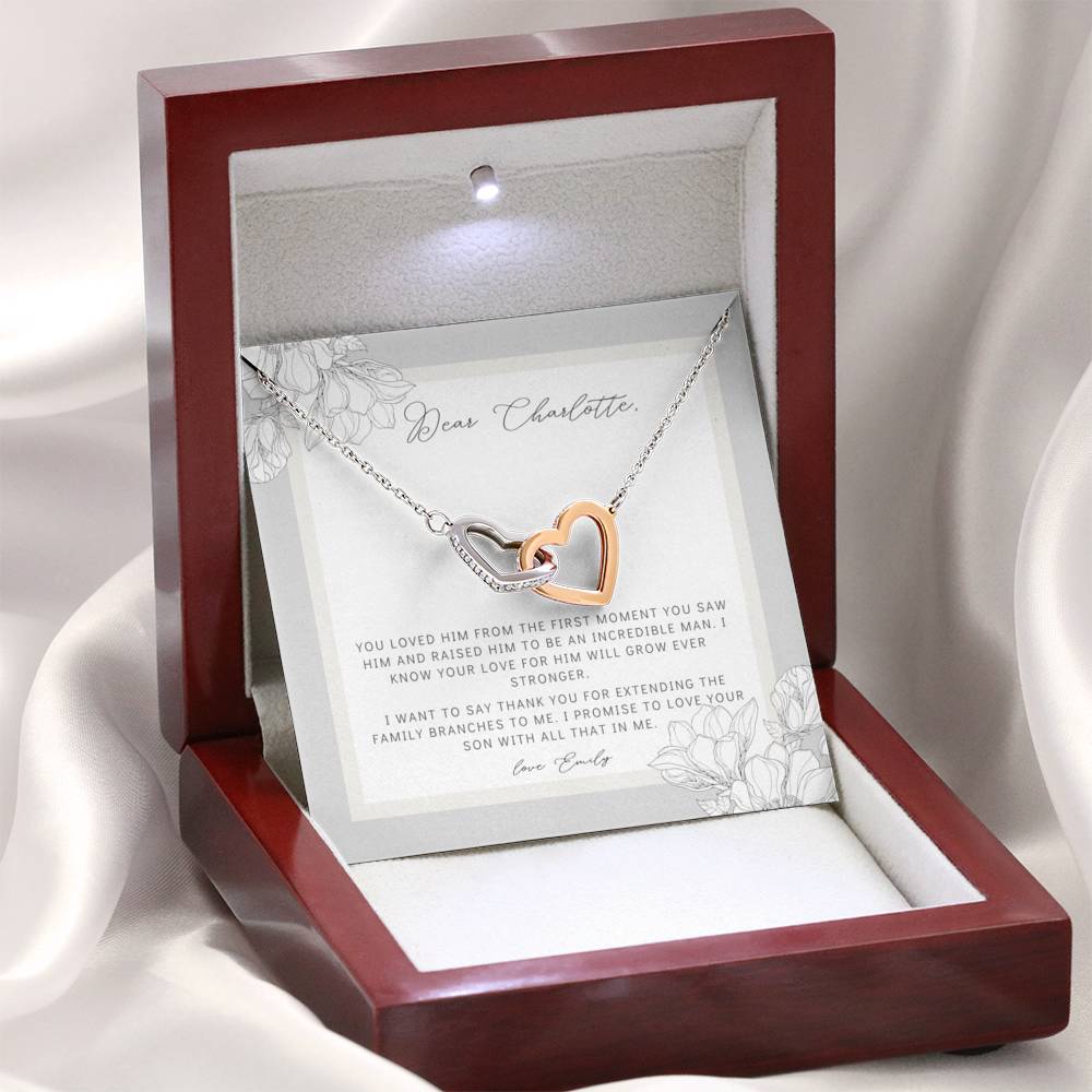 Gift to MIL Mother in Law Gift Wedding Gift Charm Necklaces Mother of the Groom from Bride To My Mother In Law On Our Wedding Day Bride Gift to MIL