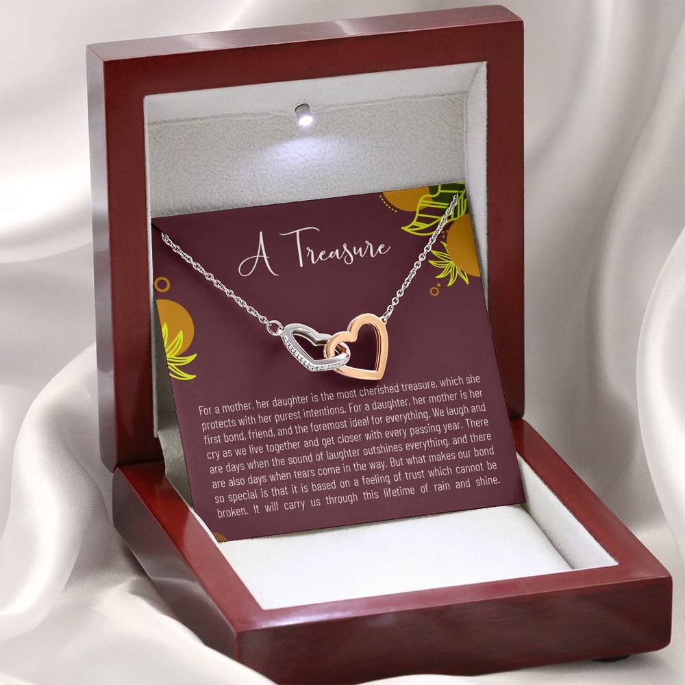 Personalized Gift Daughter Necklace for Her Birthday Graduation Gift Interlocking Hearts Necklaces for Women with Message  Card