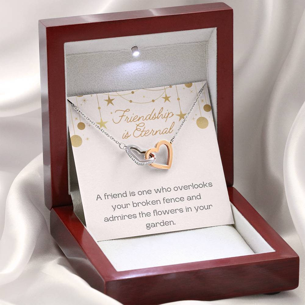 Hearts Necklace, Friendship Necklace, Valentine Day Gift for Her, Pendant Necklace Wife, Gift for Girlfriend,  Message Card