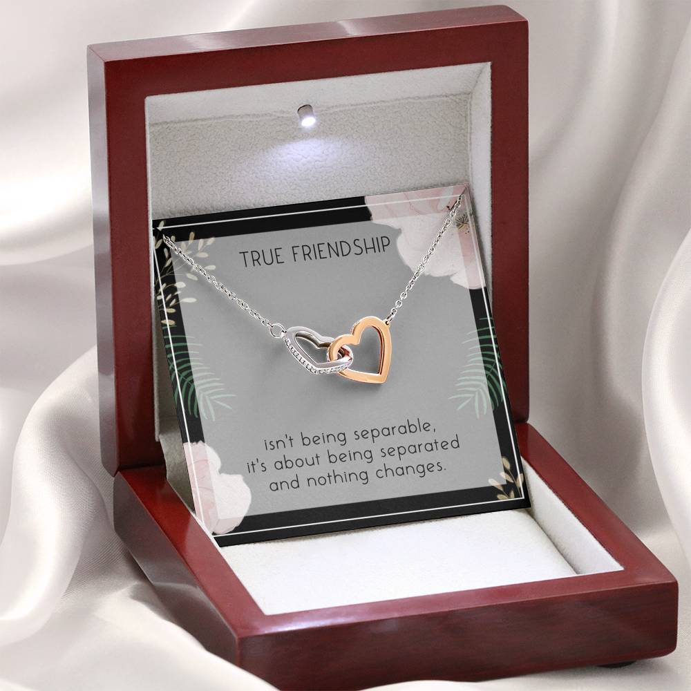 Friendship Necklace For True Friend Interlocked Hearts Pendent Gift To My Forever Friend