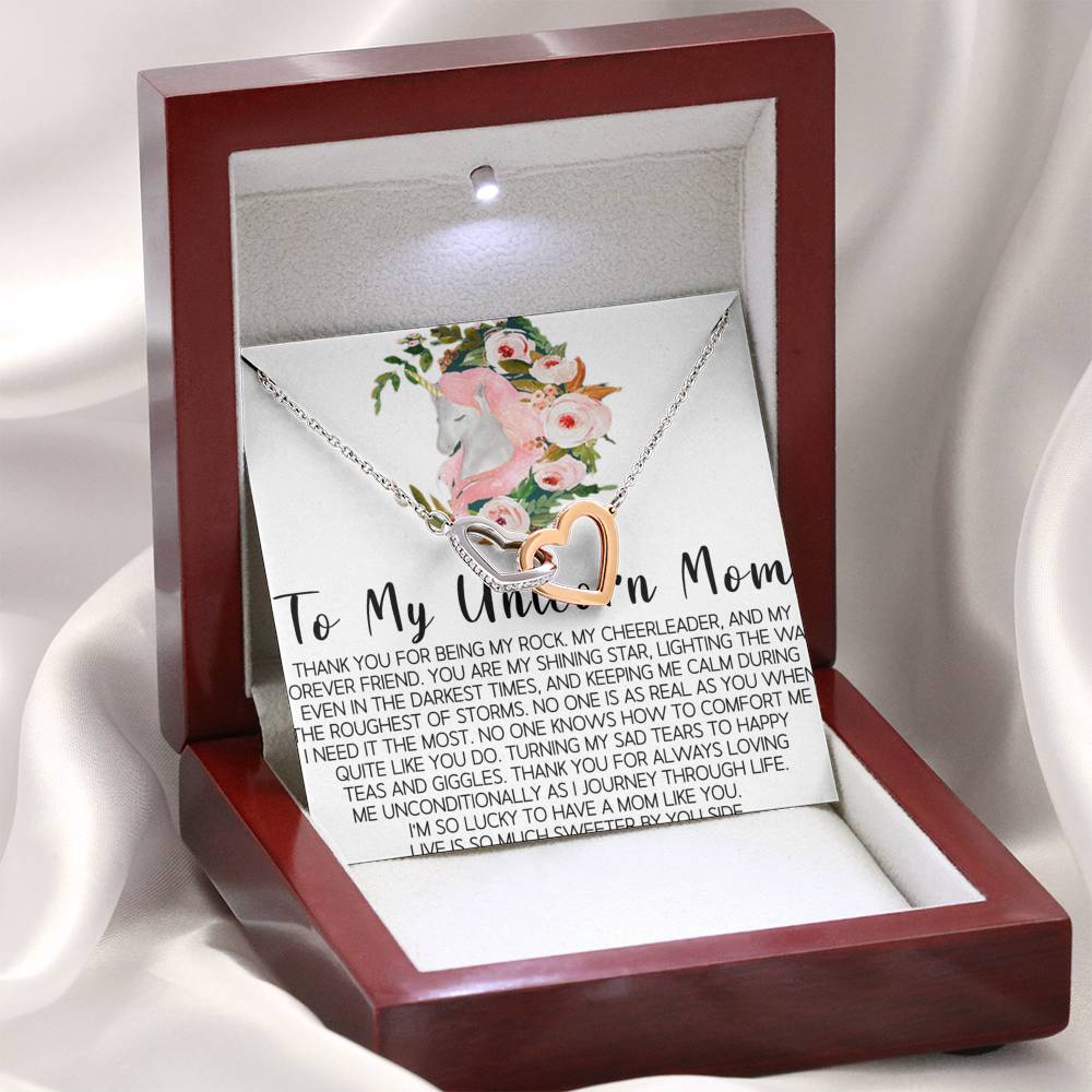 Unicorn Bonus Mom Gift Necklace Present For Stepmom For Mother's Day Christmas Birthday Mother's Day Gift From Daughter Heart Necklace