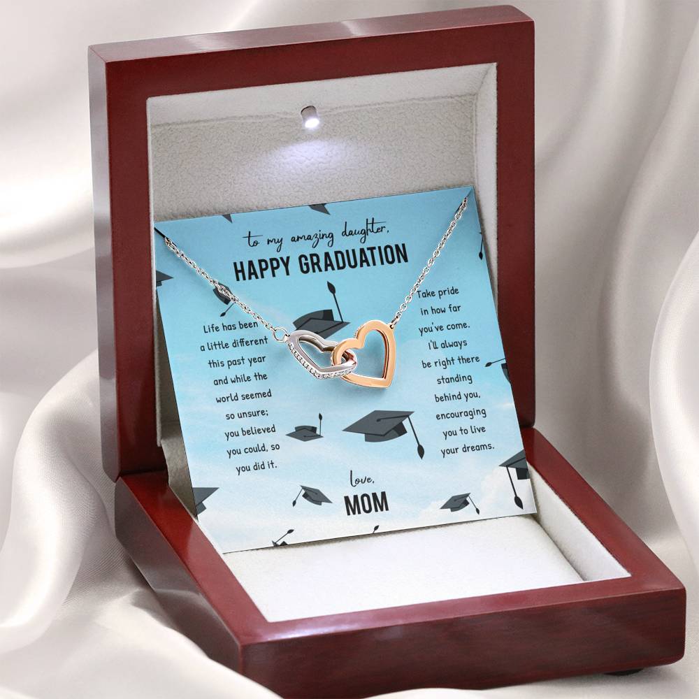 Graduation gift for daughter from mom, Mom to daughter graduation necklace with card, To my daughter on her graduation day gift