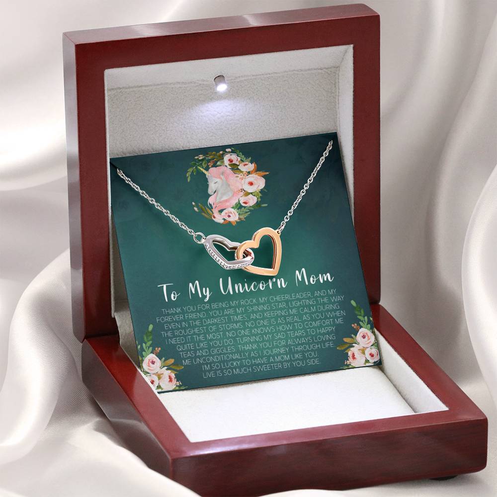 Unicorn Bonus Mom Gift Necklace Present For Stepmom For Mother's Day Christmas Birthday Mother's Day Gift From Daughter Heart Necklace