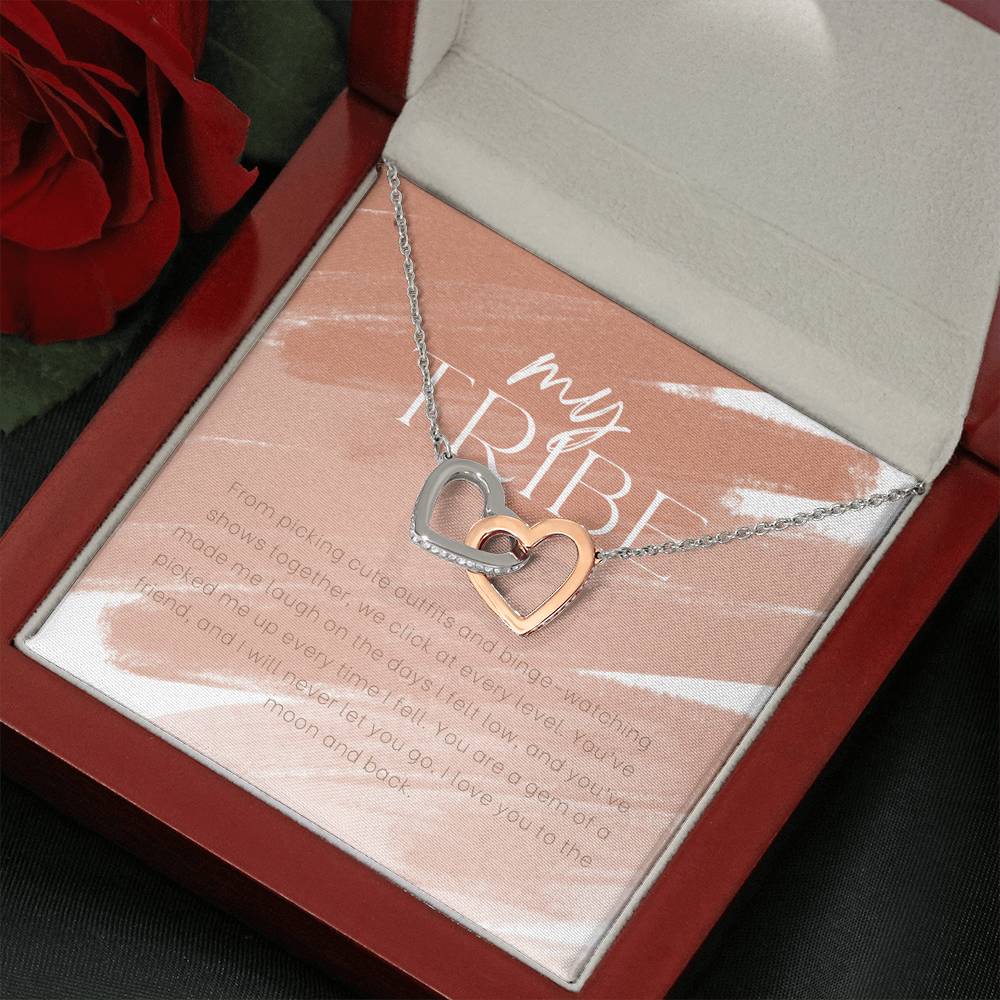 My Tribe, Gift Necklace for BFF, Best Friends Heart Necklace, Personalized Gift for Friend Birthday