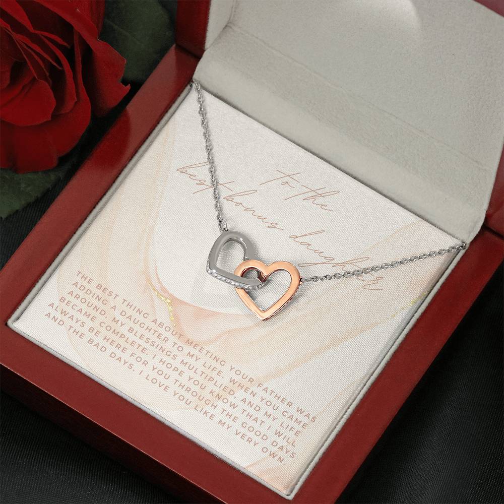 Gift for Step Daughter, Bonus Daughter Gift Necklace, Unbiological Daughter Message Card