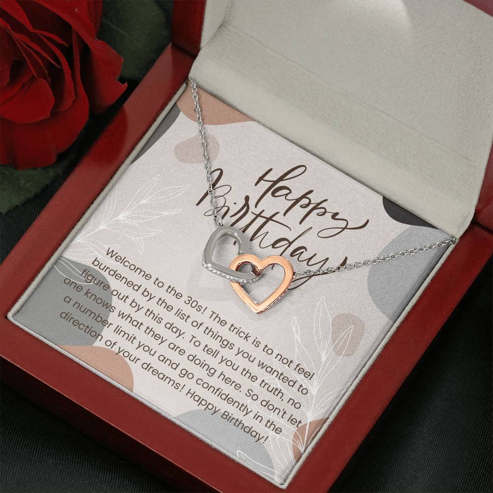 30th Birthday Gift Necklace, Happy Birthday from Friend, Birthday Card for Her