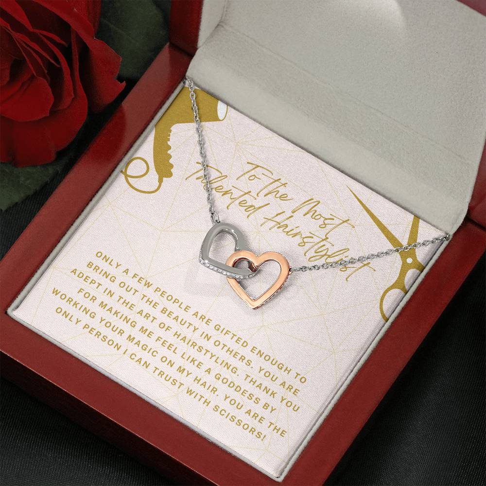 Best Hairstylist Gift Necklace, Gift for Hairstylist Birthday, Heart Necklace for Hair Dresser