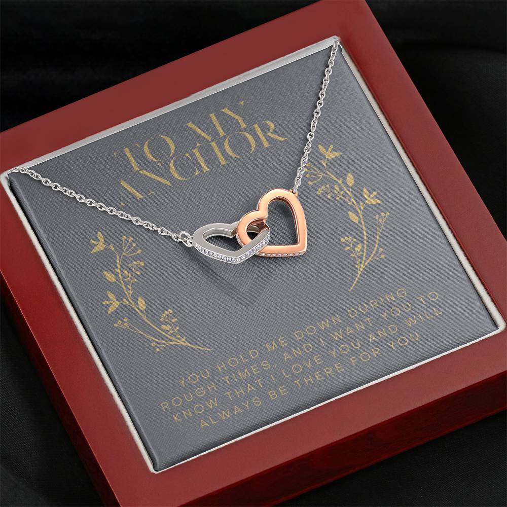 Personalized Gift For Women Interlocked Heart Pendent For Mom Wife Sister Friend On Birthday Valentine's Day Gift