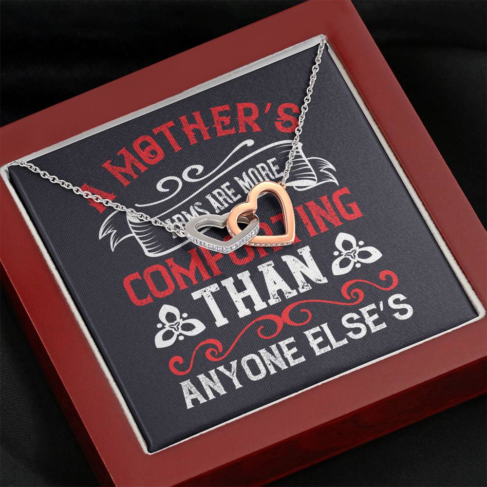 Personalized Gift Mother Necklace for Her Valentines Birthday  Gift Interlocking Hearts Necklace for Women with Message  Card