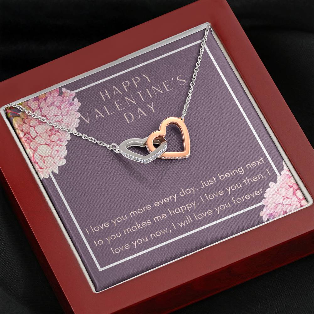 Valentine's Day Gift For Women Interlocked Heart Pendent To My Girlfriend Gift With The Message Card