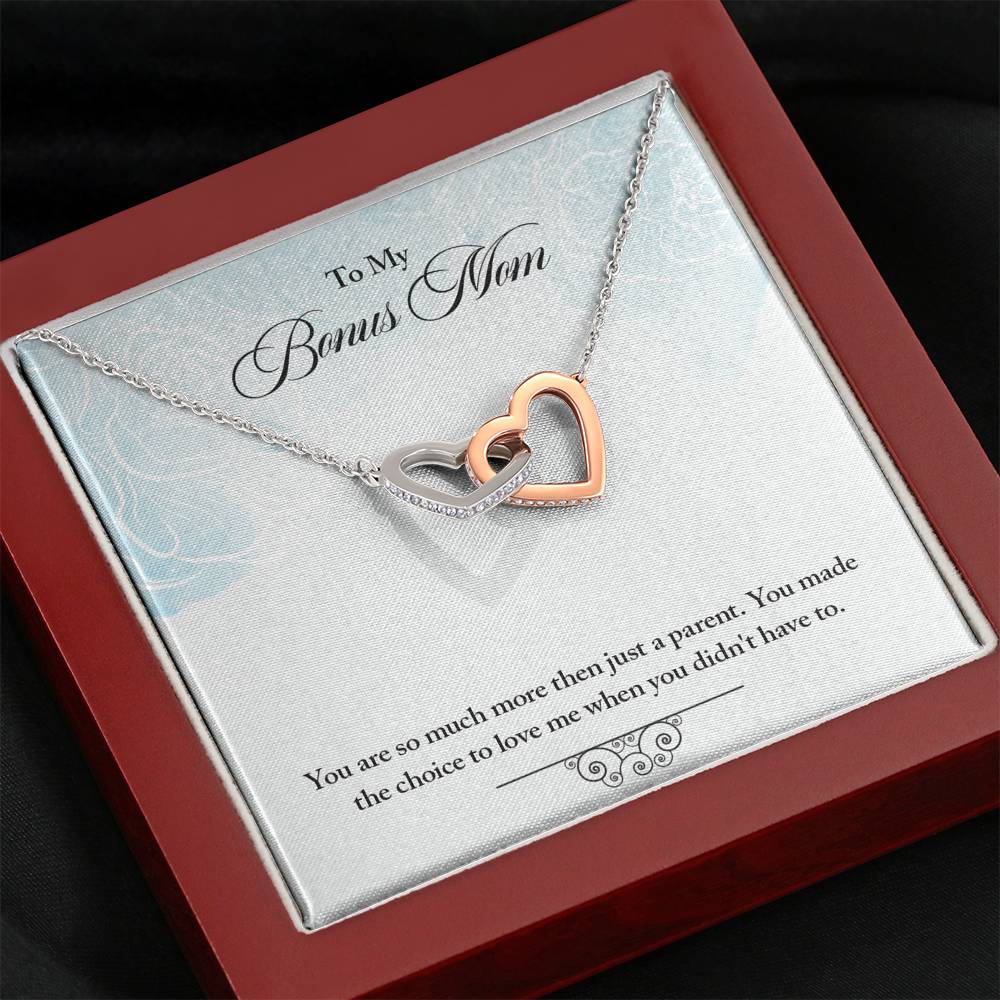 Personalized Gift To My Mom Necklace Birthday Valentines Gift to my mother Silver Jewelry for Women Interlocking Hearts Necklace with Message Card in Luxury Box