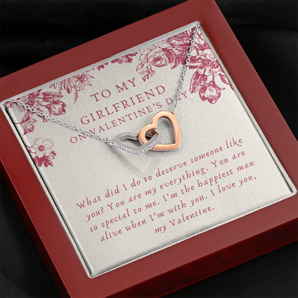 Valentines Day Necklace Gift To My Girlfriend Interlocked Heart Pendent On Her Birthday Wedding Engagement Gift
