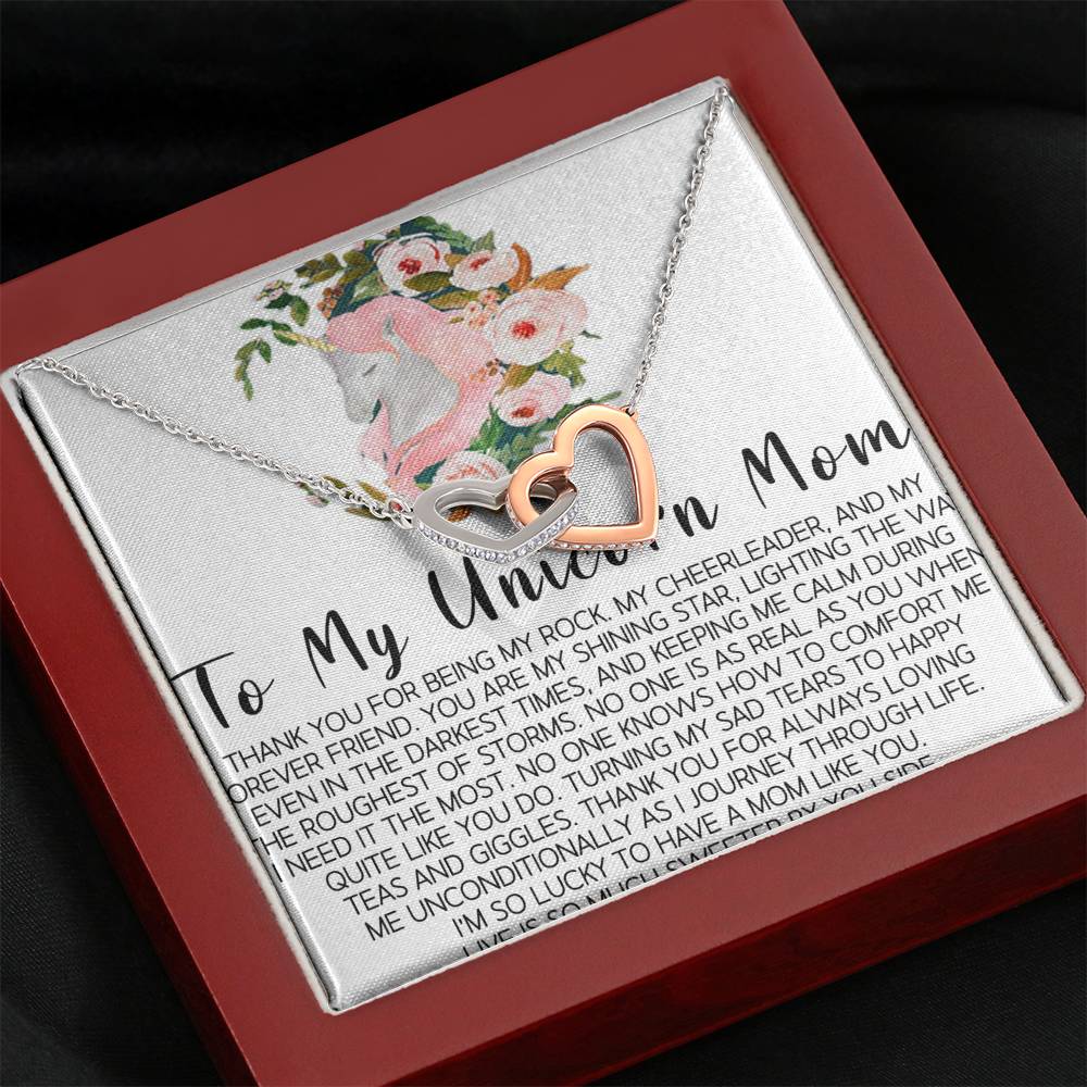 Unicorn Bonus Mom Gift Necklace Present For Stepmom For Mother's Day Christmas Birthday Mother's Day Gift From Daughter Heart Necklace