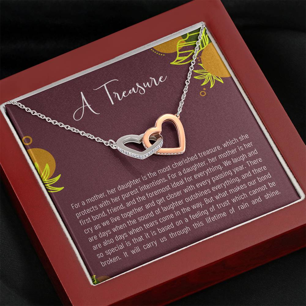 Personalized Gift Daughter Necklace for Her Birthday Graduation Gift Interlocking Hearts Necklaces for Women with Message  Card