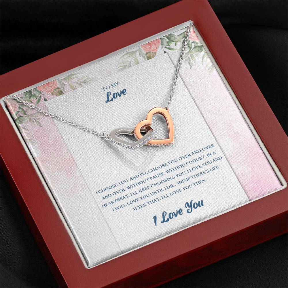 Interlocking Hearts Necklace, To My Future Wife, Forever Together, Sentimental Gift For Bride From Groom, Birthday Gift For Fiancee, Fiance