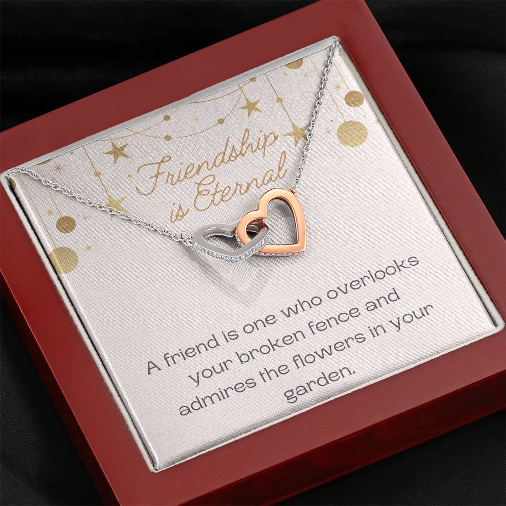 Hearts Necklace, Friendship Necklace, Valentine Day Gift for Her, Pendant Necklace Wife, Gift for Girlfriend,  Message Card