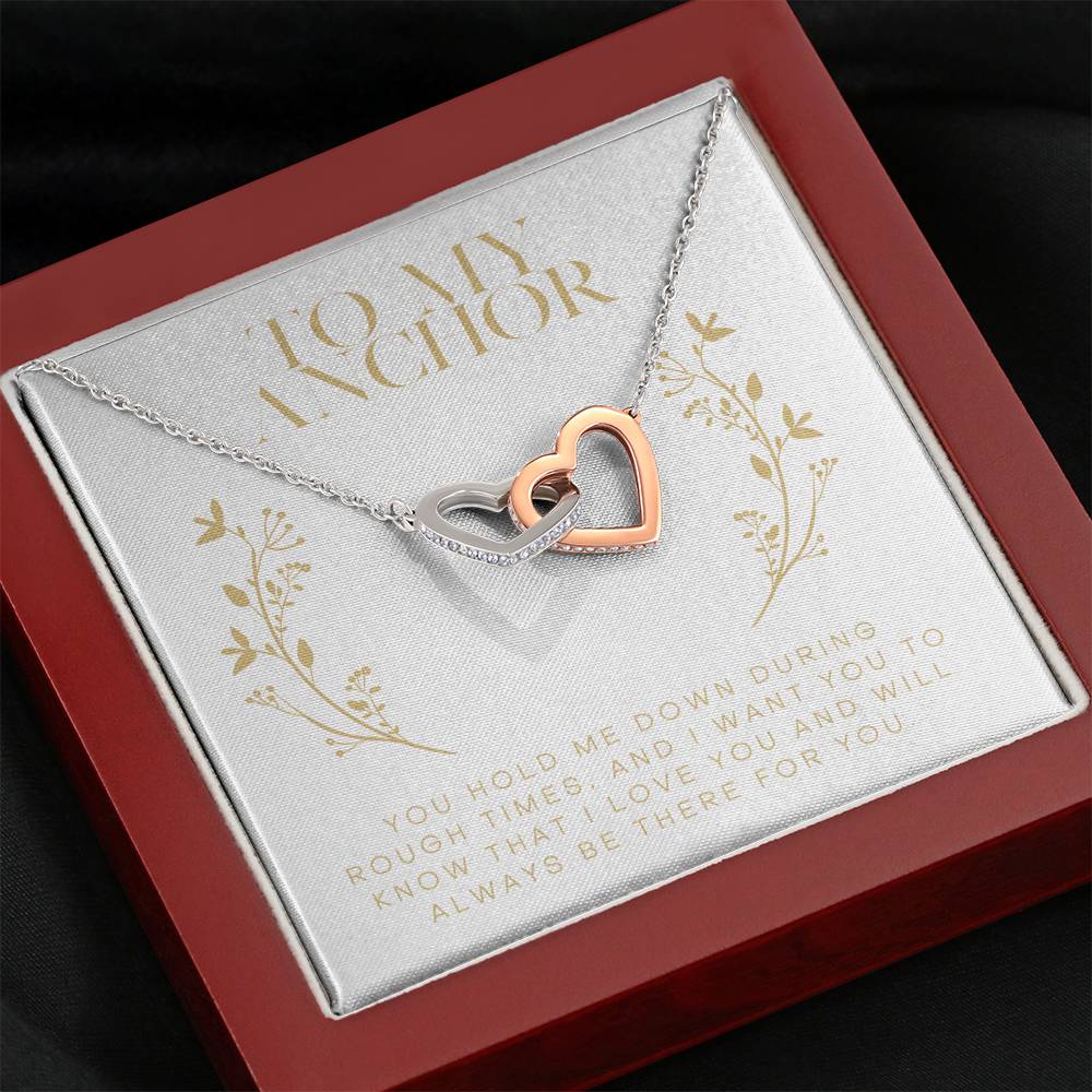 Necklace Gift To My Anchor Interlocked Heart Pendent Mother's Day Gift For Mom