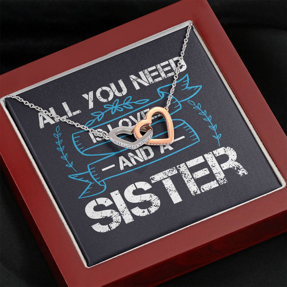 Personalized Gift Sister Necklace for Her Valentines Birthday  Gift Interlocking Hearts Necklace for Women with Message  Card