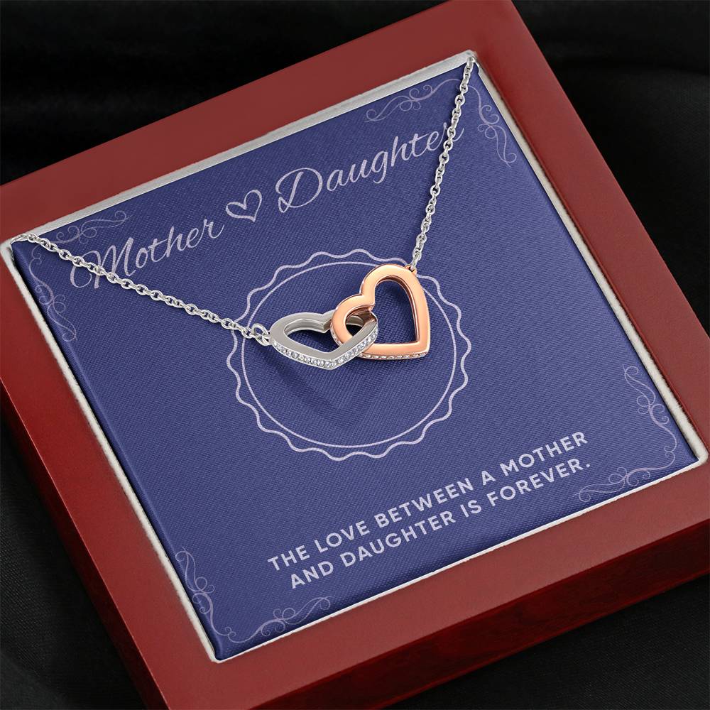 Personalized Gift To My Daughter Interlocking Hearts Necklace Jewelry Pendant For Her Birthday Graduation Valentines Custom Message Card From Mom