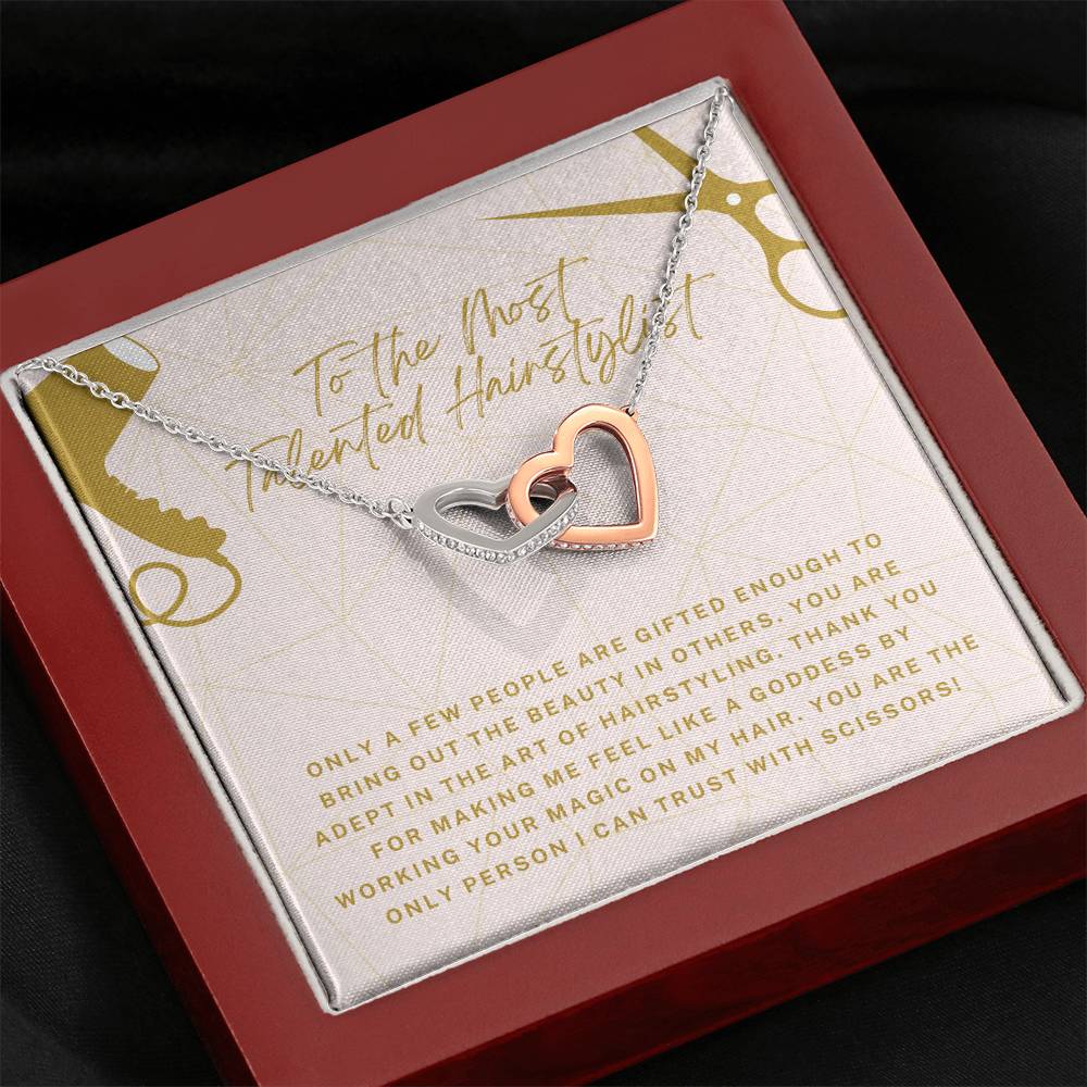 Best Hairstylist Gift Necklace, Gift for Hairstylist Birthday, Heart Necklace for Hair Dresser