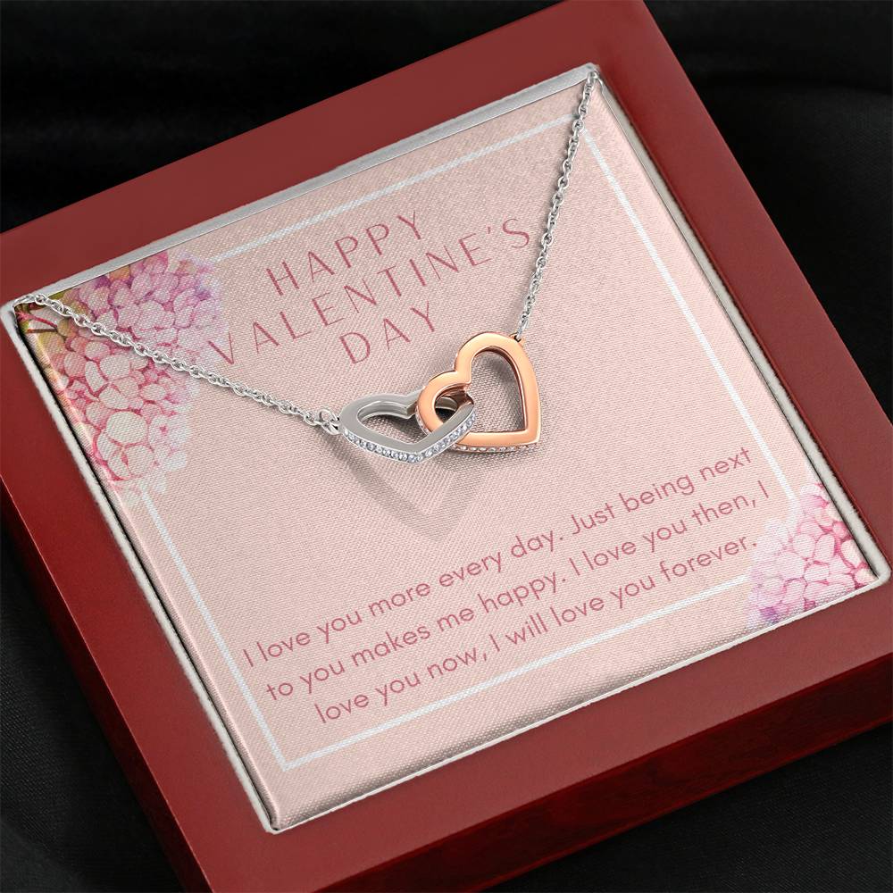 Necklace Gift To My Valentine Interlocked Heart Gift Pendent From Boyfriend Husband On Valentine's Day