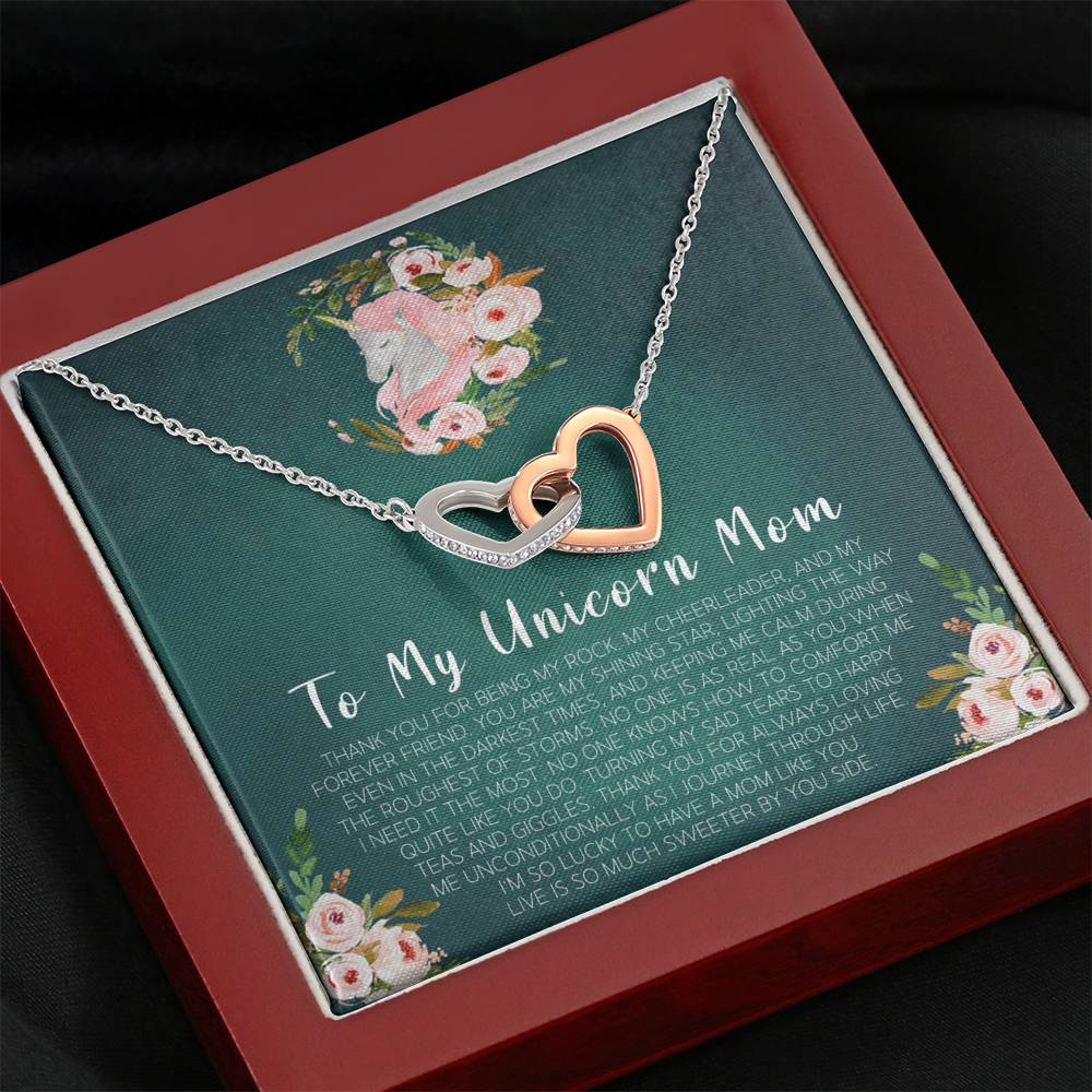 Unicorn Bonus Mom Gift Necklace Present For Stepmom For Mother's Day Christmas Birthday Mother's Day Gift From Daughter Heart Necklace
