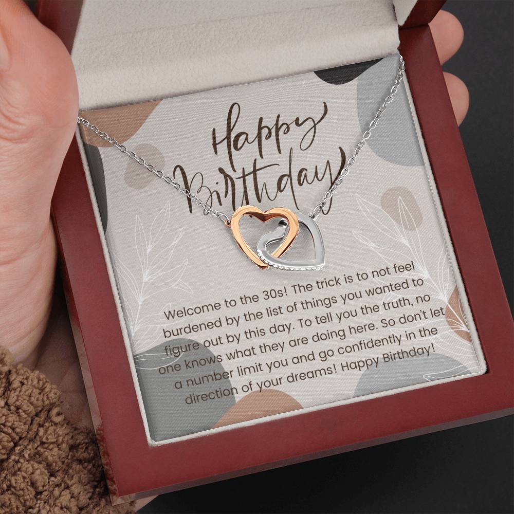 30th Birthday Gift Necklace, Happy Birthday from Friend, Birthday Card for Her