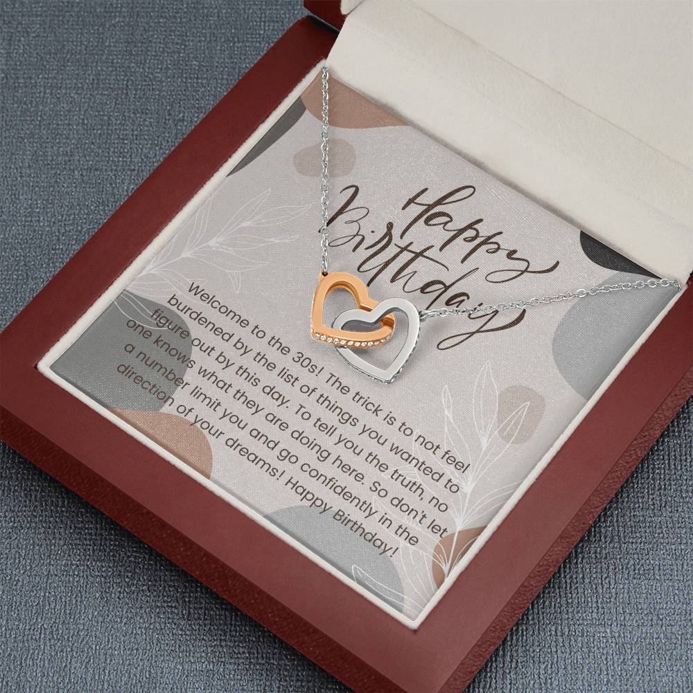 30th Birthday Gift Necklace, Happy Birthday from Friend, Birthday Card for Her