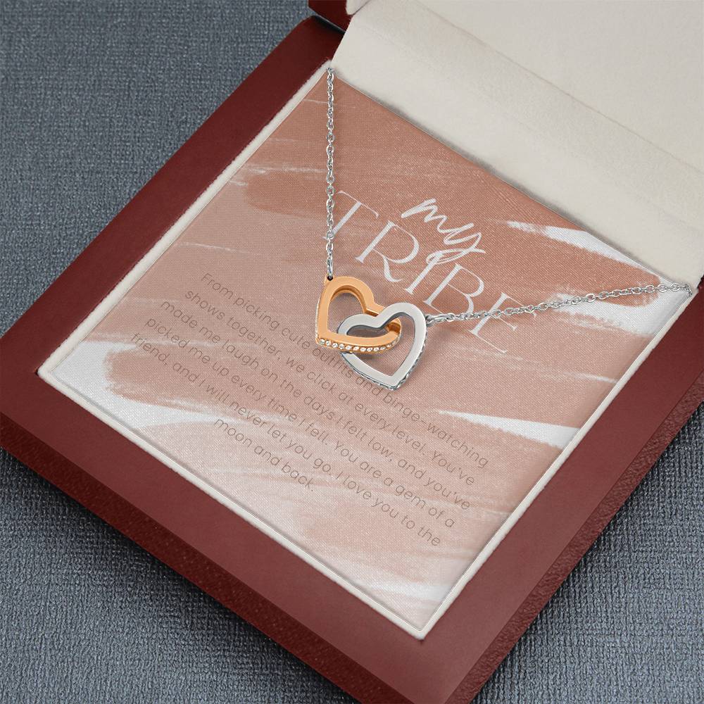 My Tribe, Gift Necklace for BFF, Best Friends Heart Necklace, Personalized Gift for Friend Birthday