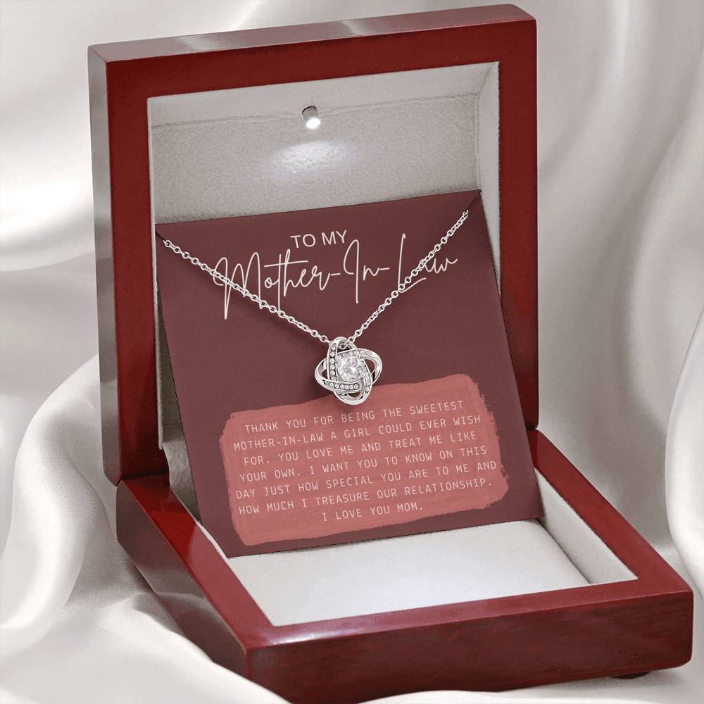 Personalized Necklace Gift To My Mother In Law Step Mom Grand Mother Thank You Gift With The Message Card On Mother's Day Birthday