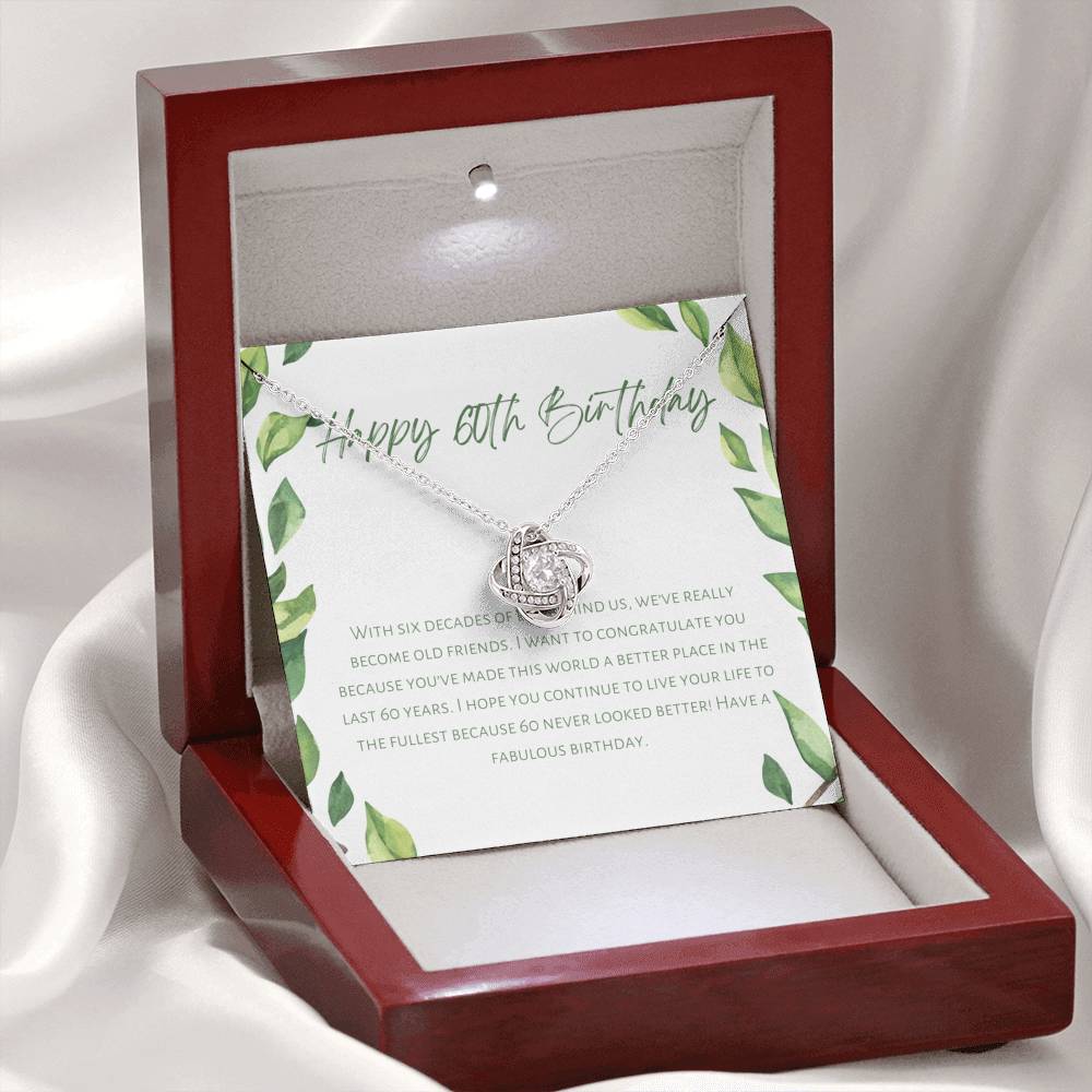 60th Birthday Gift Necklace For Her, Birthday Gift For Friend, Coworker, Family Member, Milestone Birthday Card