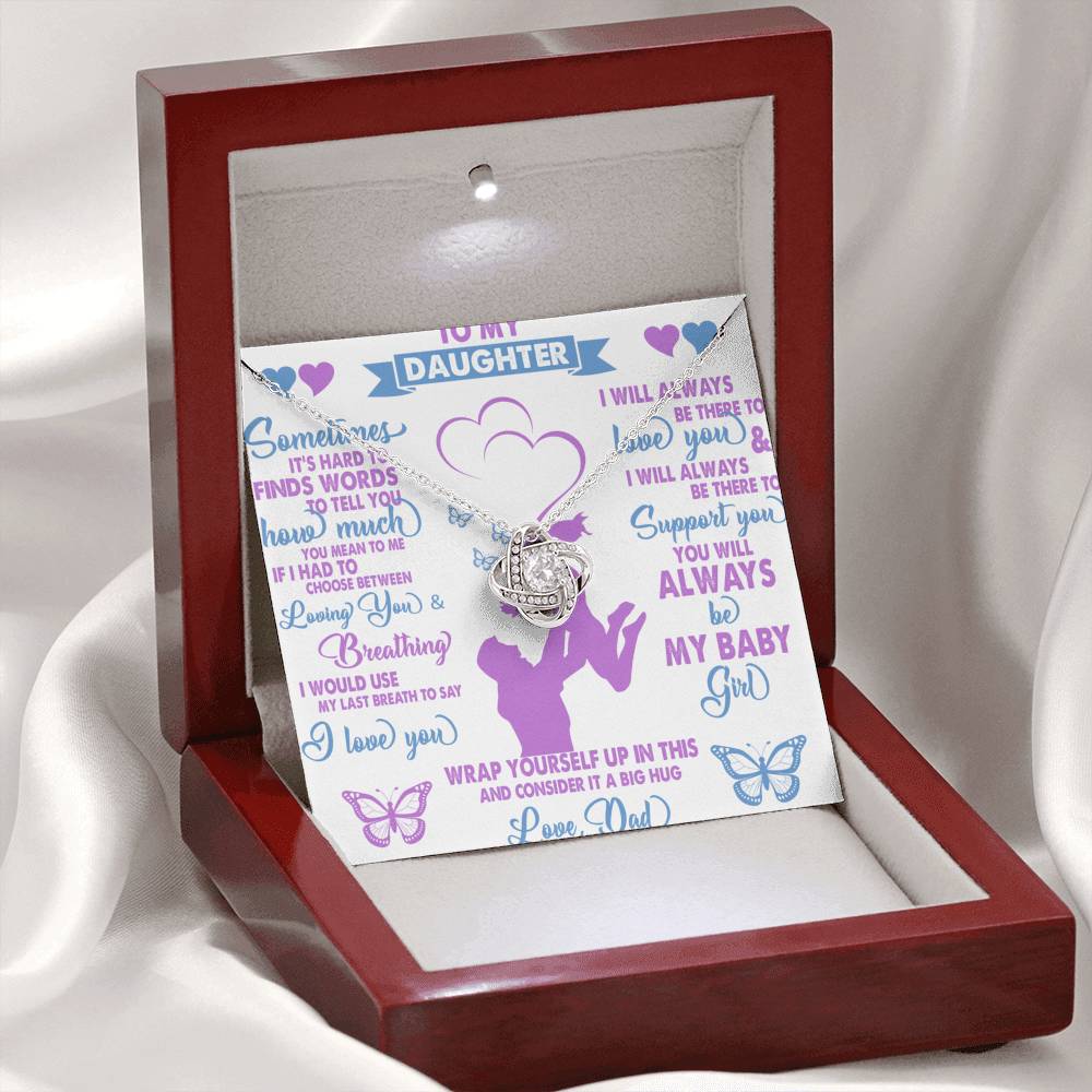 To My Loving Daughter Young Lady Daddy's  Little Angel   For Birthday Graduation Christmas  New Year From Daddy Father Silver  Necklace Gift
