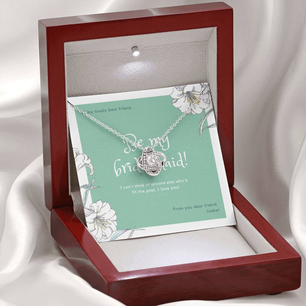 Personalized Initial Bridesmaid Gift, Bridesmaid Gift Box, Bridal Party Gift, Personalized bridesmaid proposal gift Box, Bridesmaids Jewelry, Engraving Bridesmaid Necklace, Bridesmaid Card,