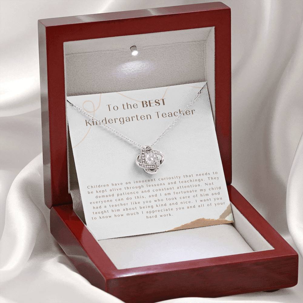 Kindergarten Teacher Appreciation Gift, Gift Necklace for Teacher, Personalized Message Card for Kindergarten Teacher, Gift For Her