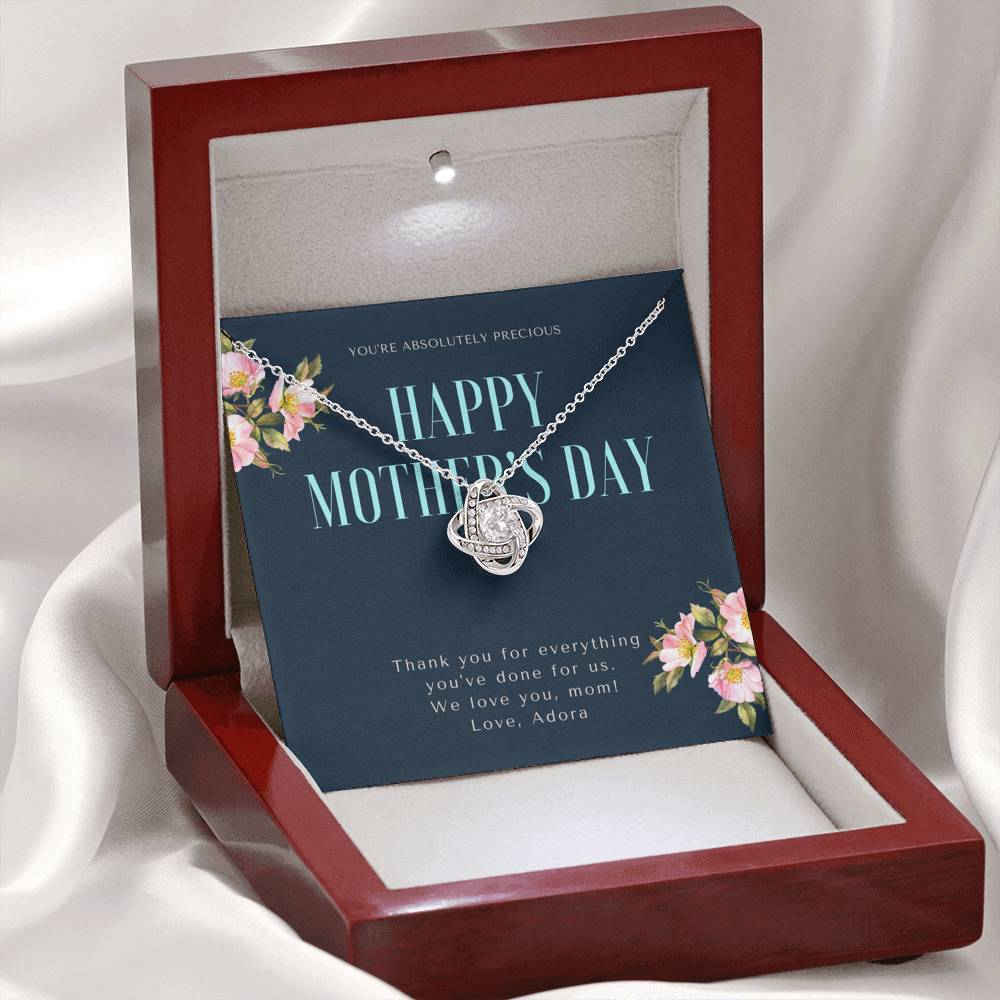 Personalized Necklace Gift For Mom Mother In Law Grand Mother Pendent On Mother's Day Birthday Thank You Gift With The Message Card
