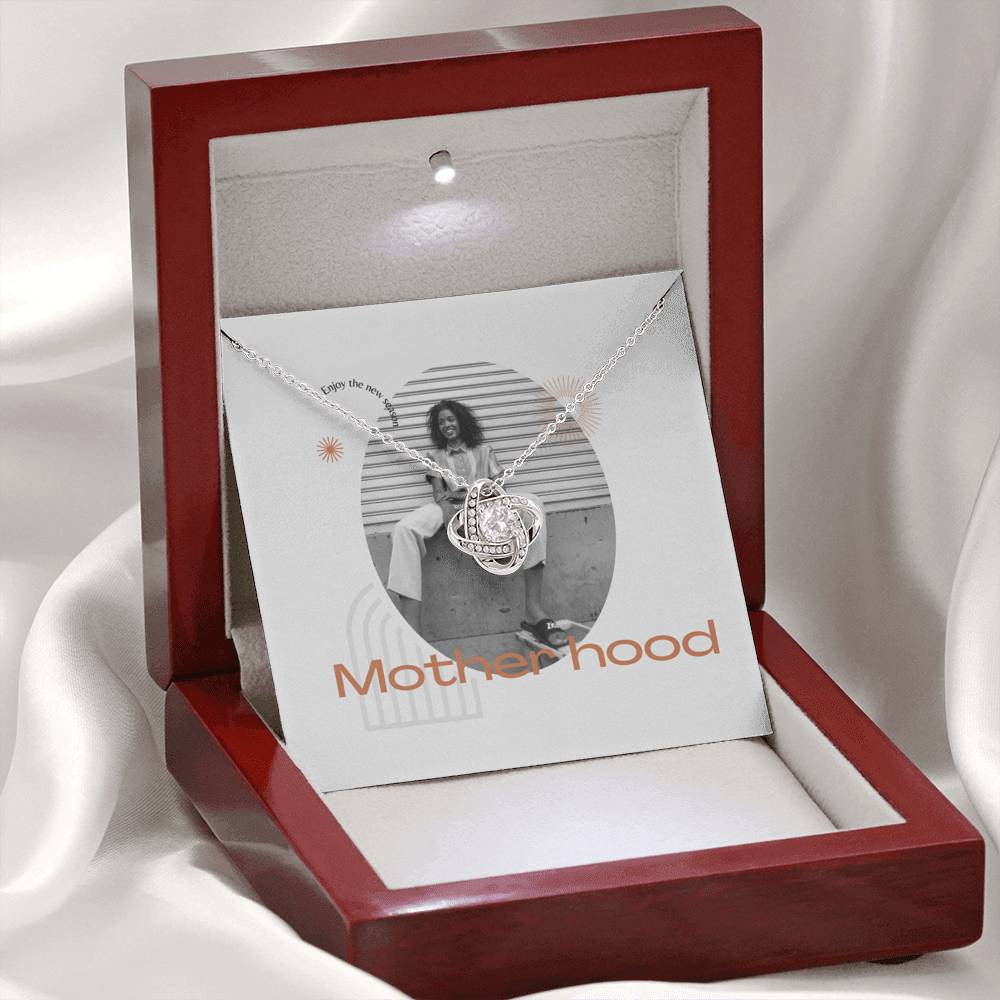 Personalized Gift Mother Necklace for Her Valentines Birthday  Gift Love Knot Necklace for Women with Message  Card