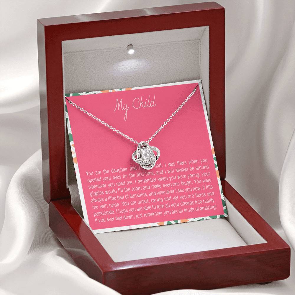 To My Child Necklace Gift Mother Daughter Love Pendent With The Message Card On Birthday Wedding Graduation Gift From Mom Dad