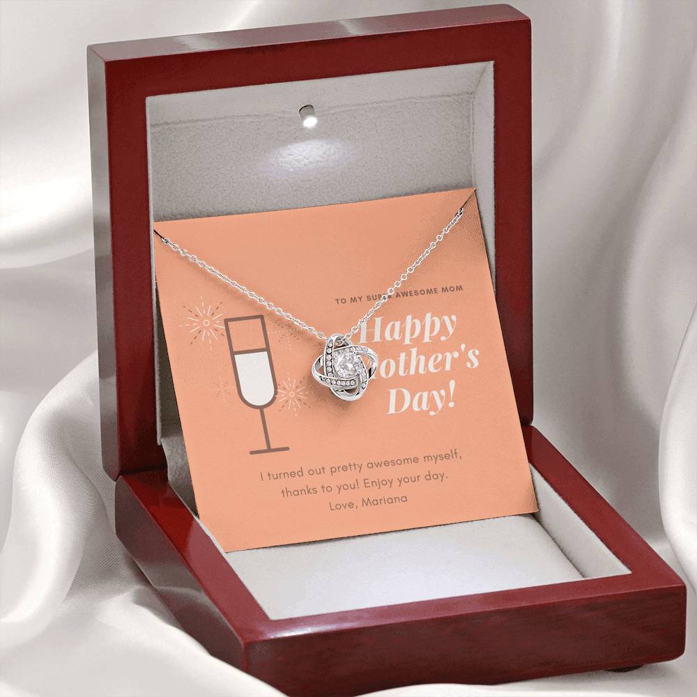 Personalized Necklace To My Mom Inspirational Thank You Pendent Gift With The Message Card For Step Mother Grandma Mother In Law On Mother's Day Birthday Gift