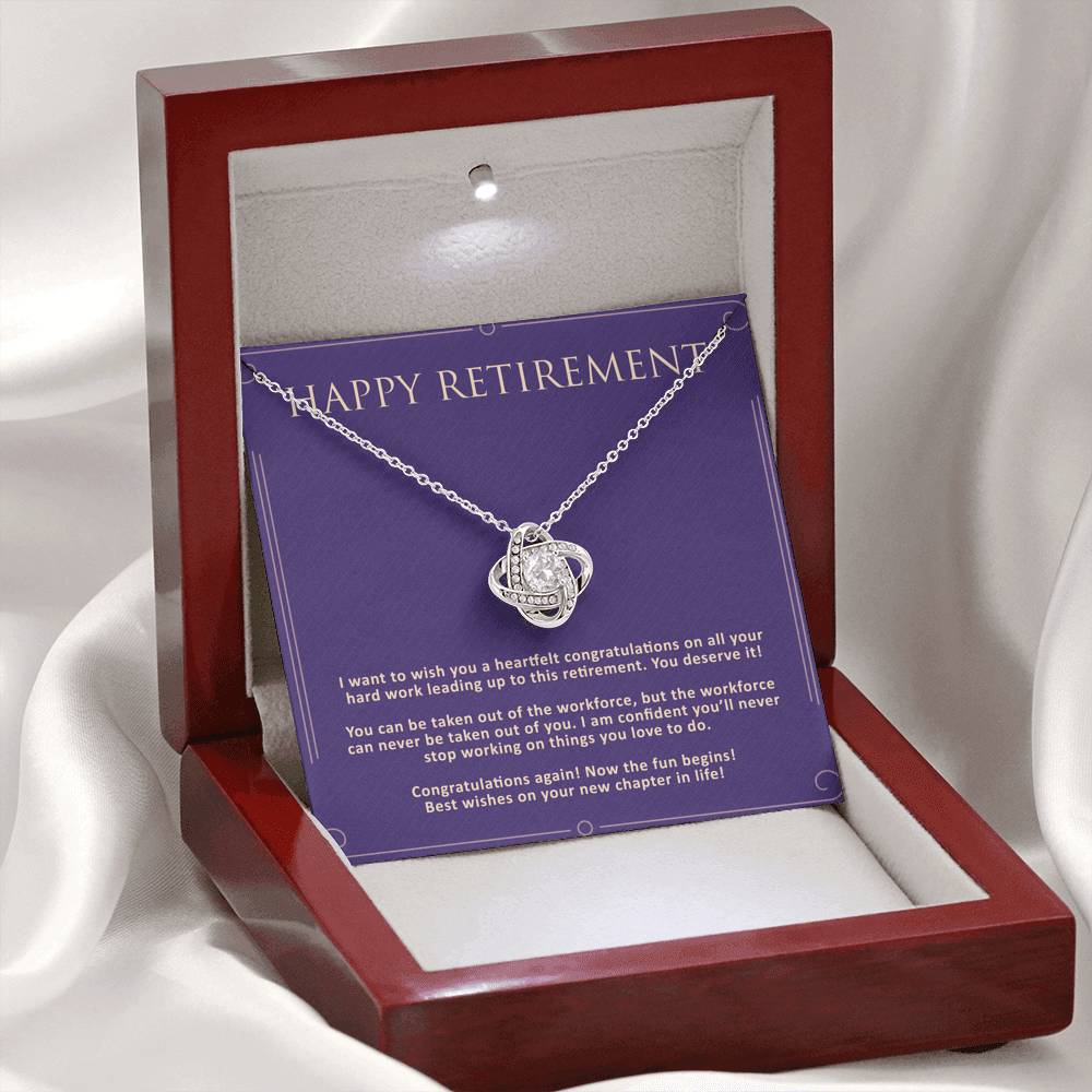 Personalized Retirement Gift For Boss Love Knot Necklace