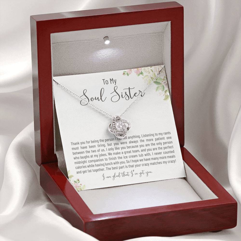 Necklace Gift To My Soul Sister On Her Birthday Engagement Wedding Graduation Gift From Sister Friend With The Message Card