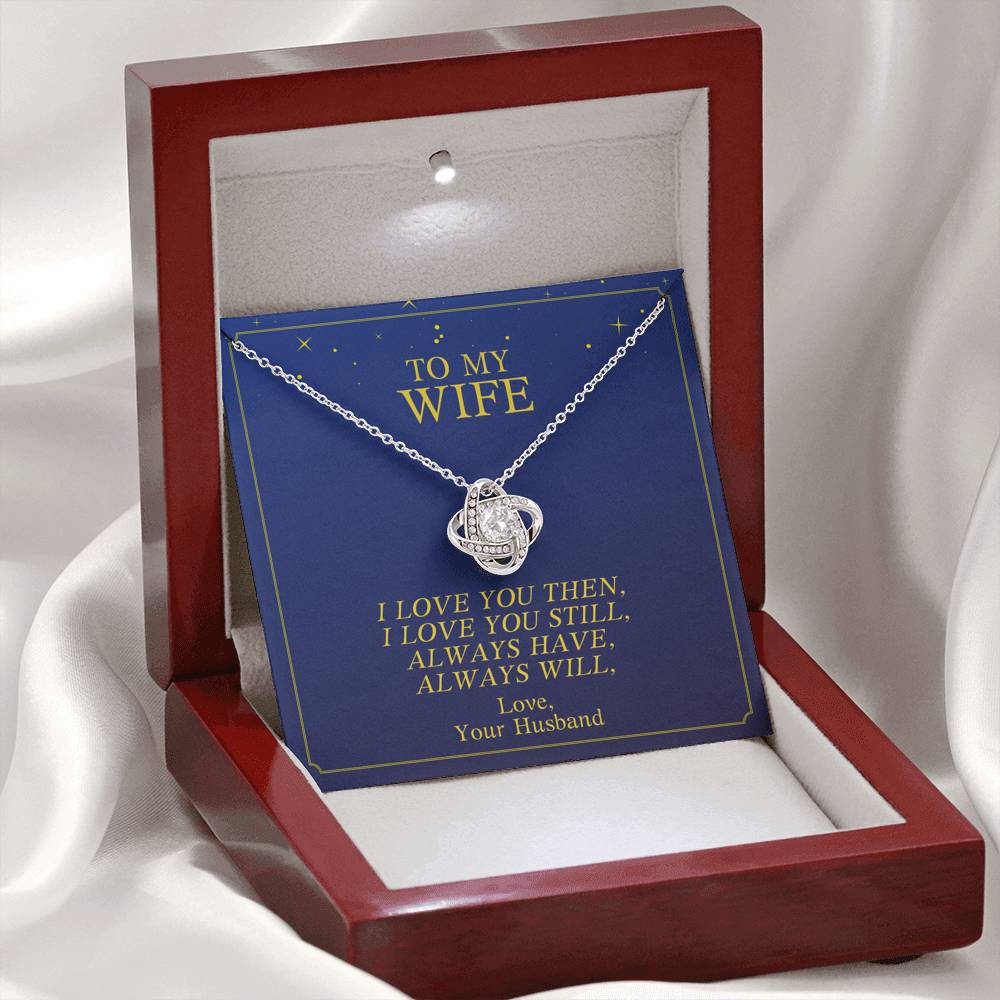 Personalized Necklace Gift For Women Forever Love Pendent to My Wife On Valentine's Day Birthday Anniversary Gift With The Message Card