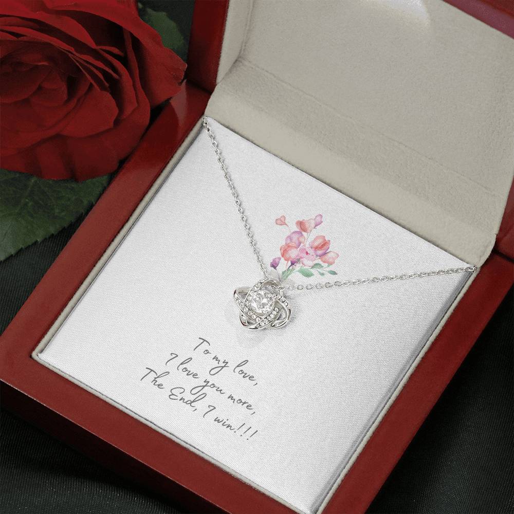 Personalized Gift Girlfriend Necklace for Her Valentines Birthday  Gift Love Knot Necklace for Women with Message  Card
