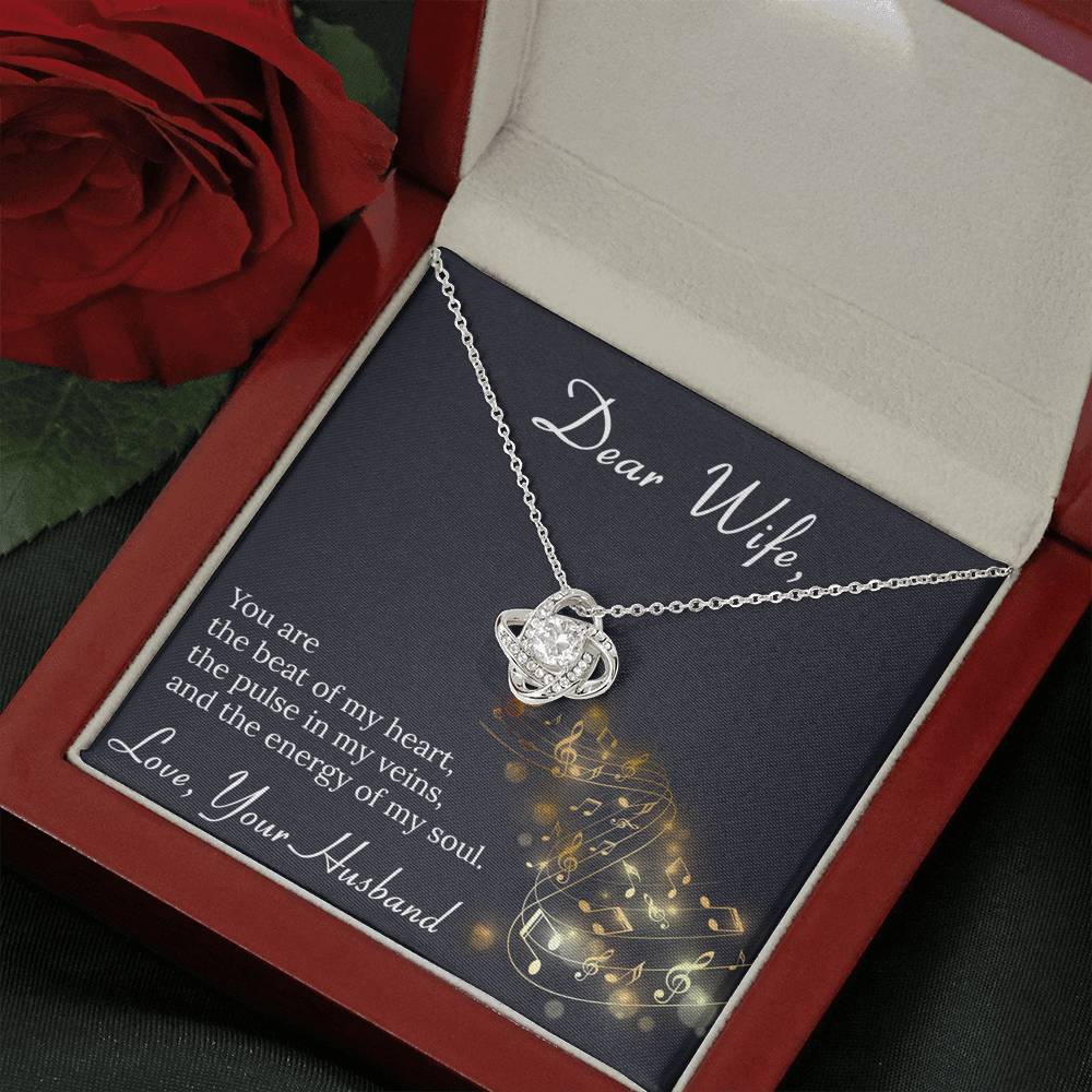 To My Wife Necklace Anniversary Gift for Wife Personalized Birthday Gift for Wife Necklace for Her Valentines necklace with message card from husband Silver Necklace for Women