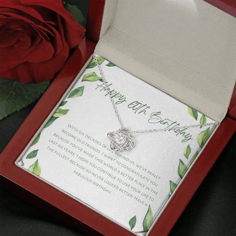 60th Birthday Gift Necklace For Her, Birthday Gift For Friend, Coworker, Family Member, Milestone Birthday Card