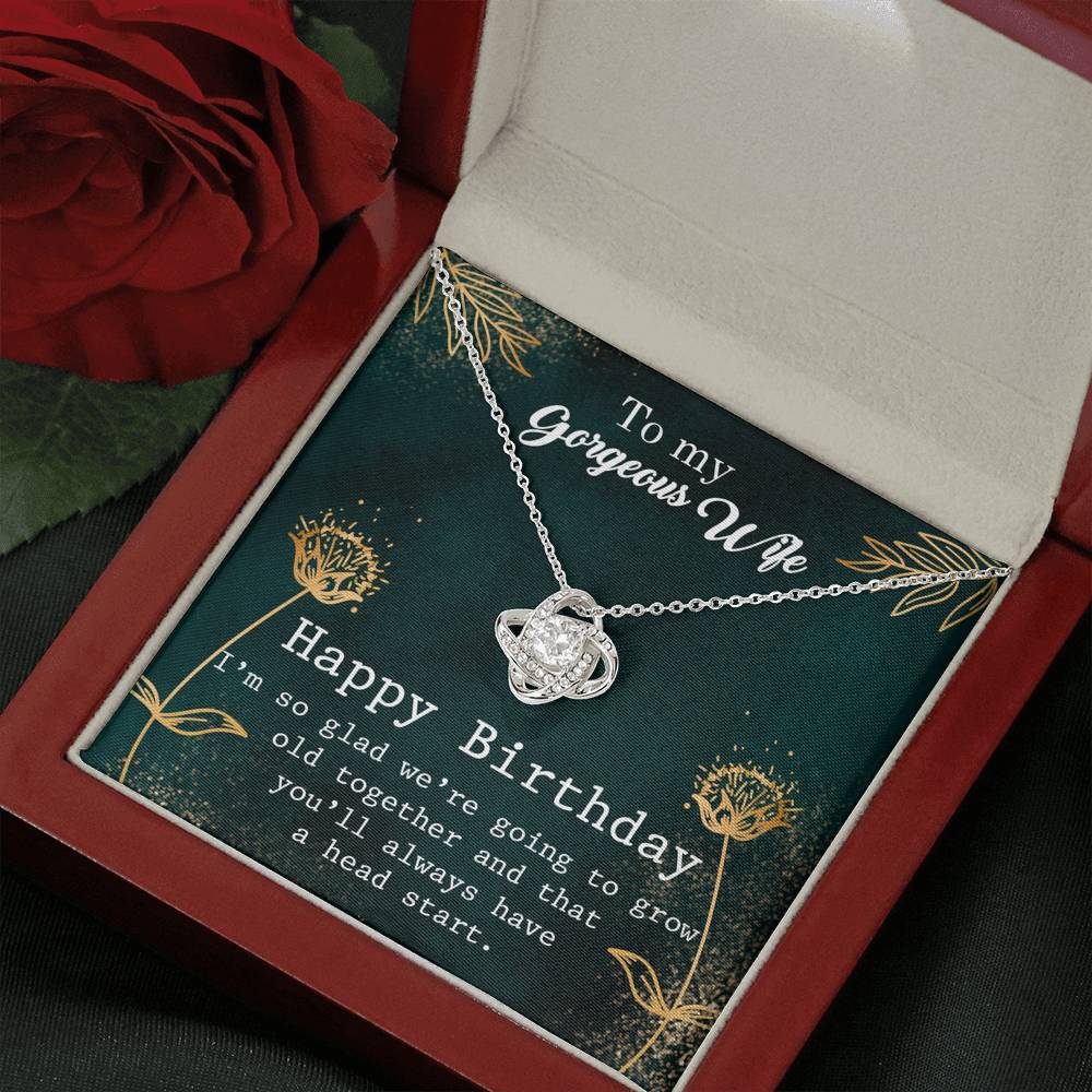 To My Gorgeous Wife, Necklace Gift For Wife, Happy Birthday, Wife Gift