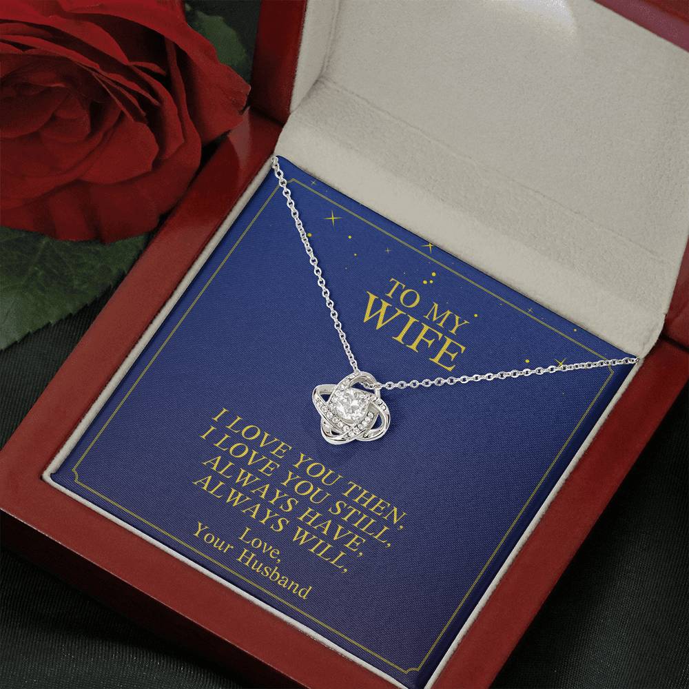 Personalized Necklace Gift For Women Forever Love Pendent to My Wife On Valentine's Day Birthday Anniversary Gift With The Message Card