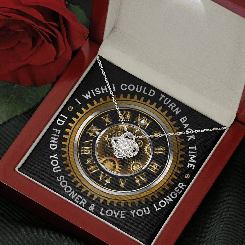 Personalized Wife Girlfriend Necklace  for Her Valentines Birthday Anniversary Gift Love Knot Necklace for Women with Message  Card