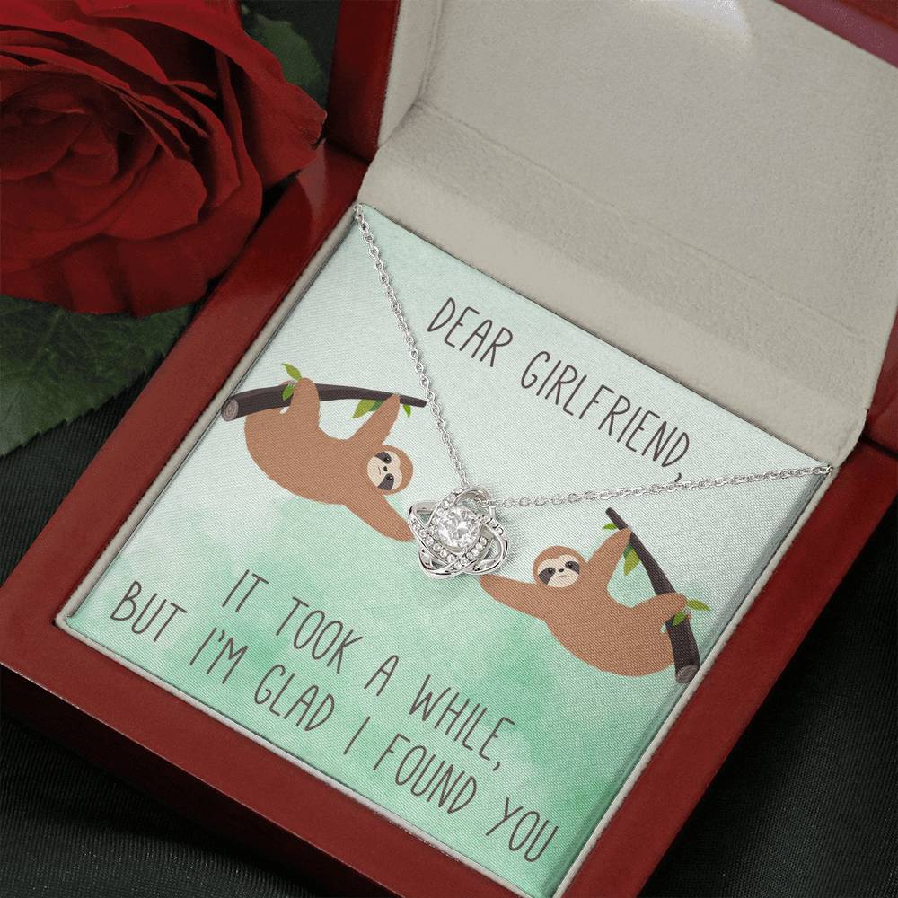 Personalized To my Girlfriend Necklace  for Her Valentines Birthday Anniversary Gift Love Knot Necklace for Women with Message  Card