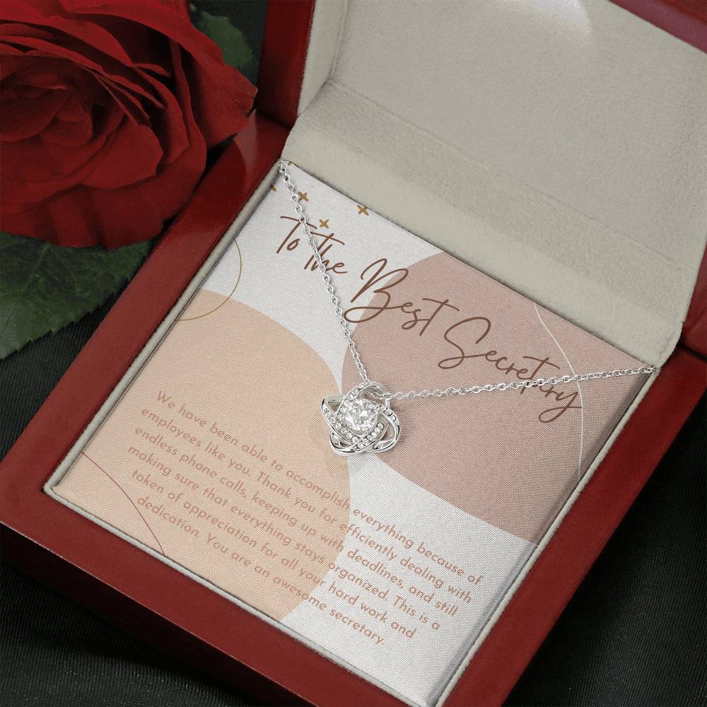 Secretary Appreciation Gift Necklace, To The Best Secretary, Thank You Card For Secretary