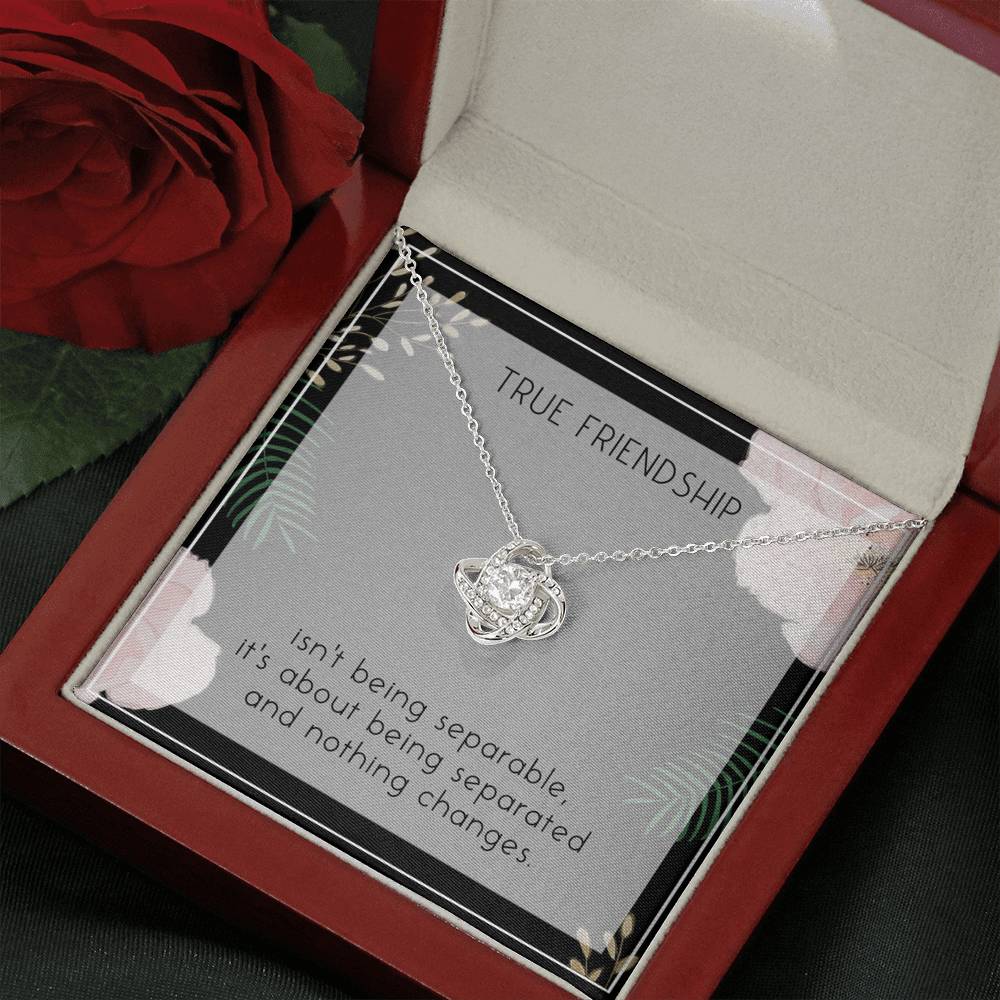 Personalized Love Knot Necklace To My True Friend Strong Love Bond Pendent Gift On Birthday